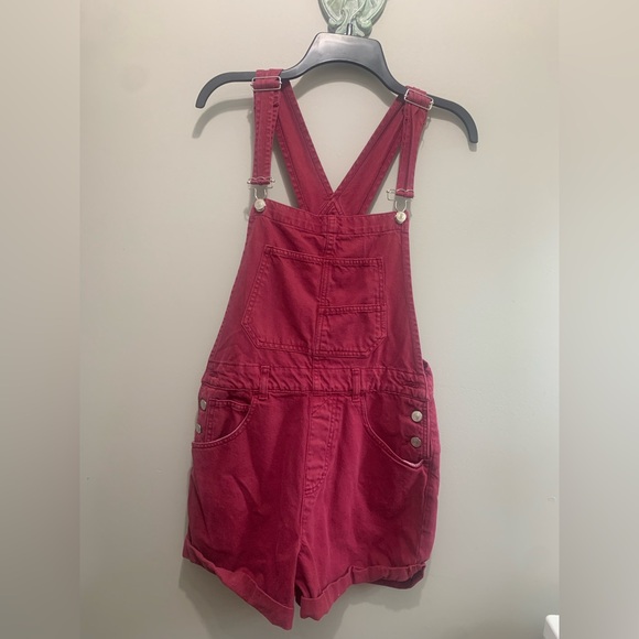 Free People We the free ziggy shorts overalls shortalls Berry color - Picture 3 of 7